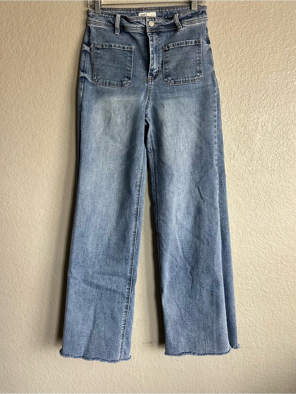 Oat New York Light Wash High-Rise Wide Leg Jeans